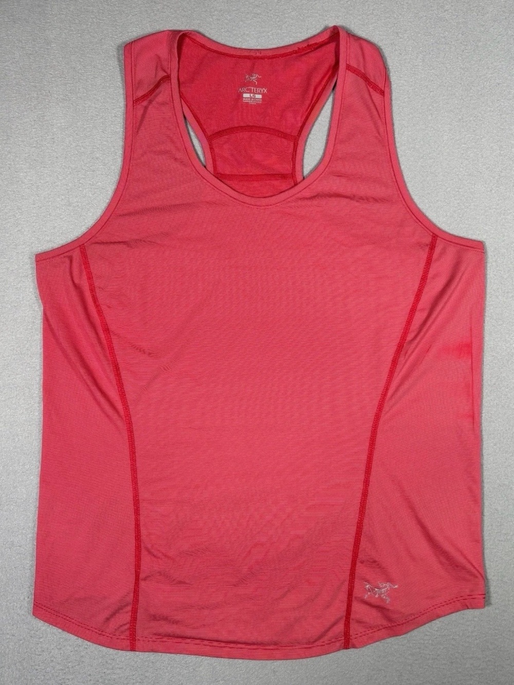 Arcteryx Tank Top Womens Large Pink  Striped Lightweight Sleeveless Athleisure